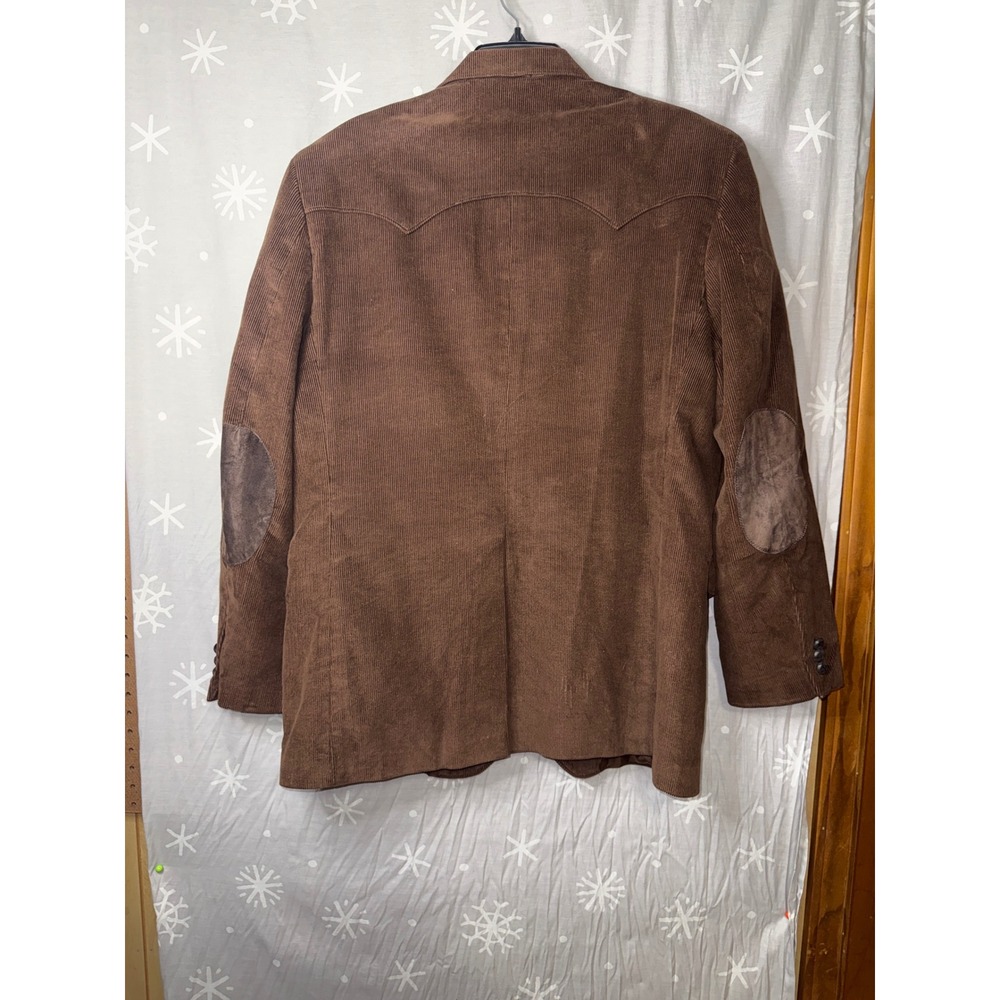 Circle S Mens Brown Corduroy Western Blazer Elbow Patches Sport Coat 44R RN25832 - Picture 2 of 5